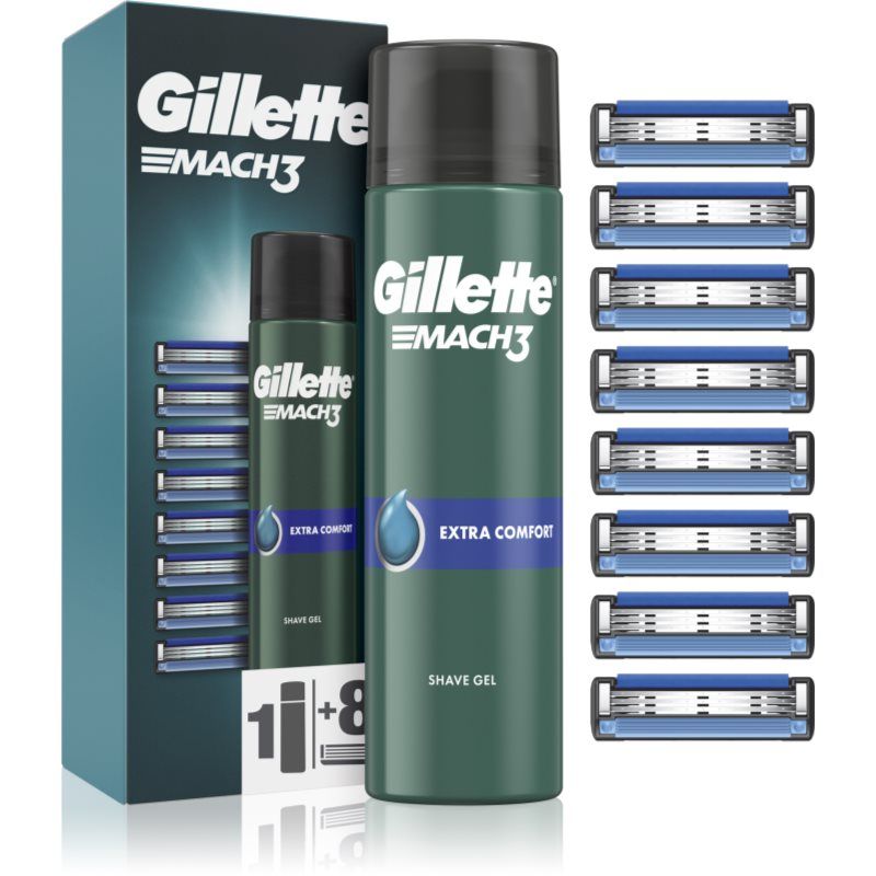 Gillette Mach3 Extra Comfort Shave Gel Set (8 stuks) - Scheergel 200 ml