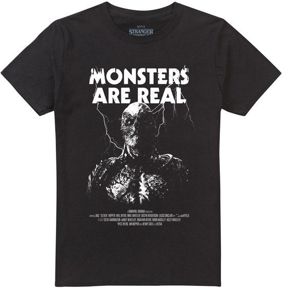 Stranger Things T-shirt - Season 5 - Vecna Monsters are Real - Zwart - S