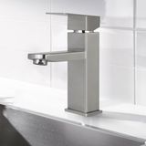 Ibenzoa® Kraan voor badkamer met geborsteld roestvrij staal en waterbesparende technologie
