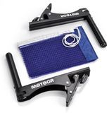Meteor Professionele Tafeltennis netklem - Ergonomisch handvat, Lichtgewicht, Zwart/Blauw, Staal