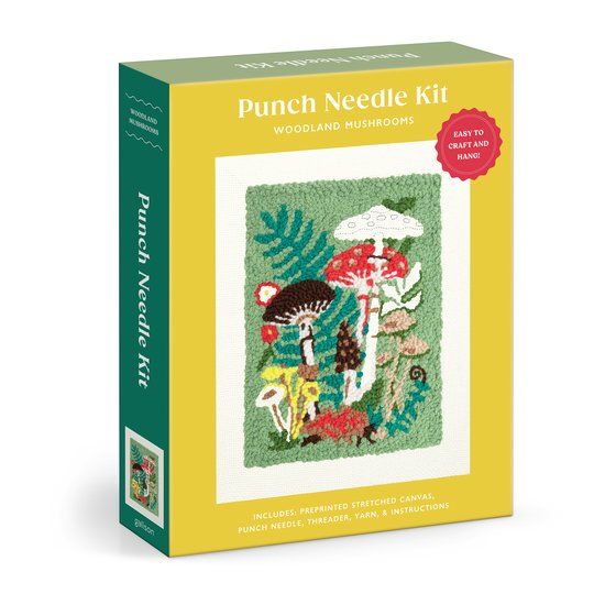 Woodland Galison Woodland Mushrooms Punch Needle Kit