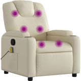 vidaXL Massagestoel Kunstleer Crèmekleur