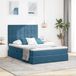 Prolenta Maison Exclusive - Lit coffre à LED avec matelas bleu foncé 140 x 200 cm, velours