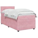 vidaXL Lit plateforme avec matelas et tête de lit Rose 90 x 200 cm Velours