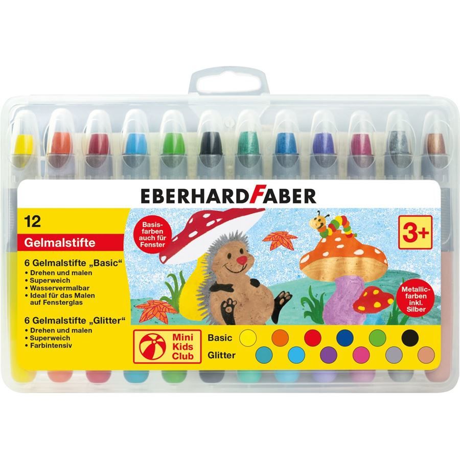 Eberhard Faber Gel Crayons Basic & Metallic - 12 stuks