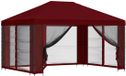 vidaXL Tuinpaviljoen met zijwanden, 4 x 3 meter, bordeauxrood