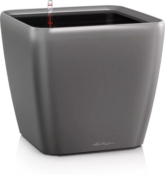 LECHUZA QUADRO Premium LS 21 - Plantenbak - antraciet metallic