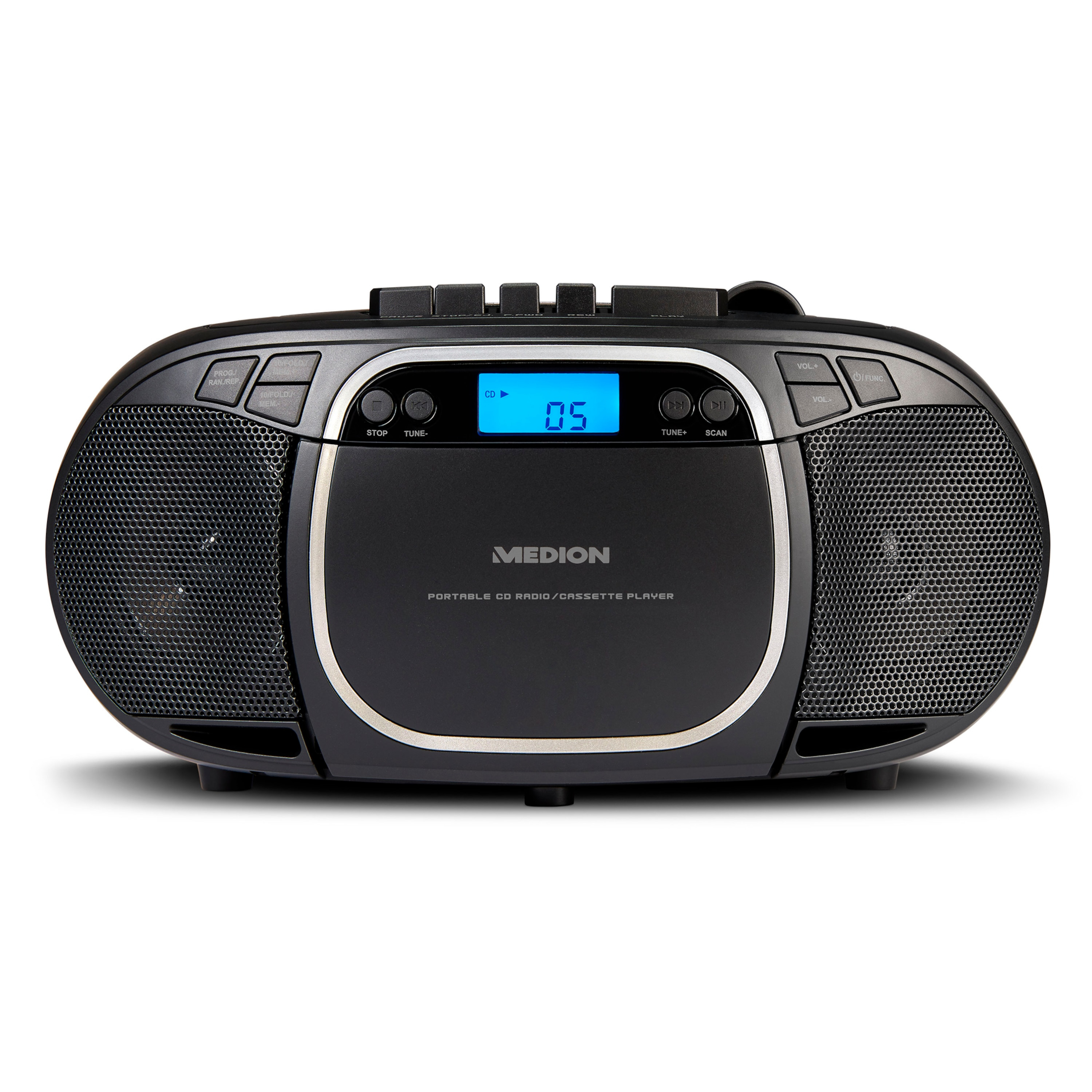 MEDION LIFE E66476 Boombox | CD/MP3-speler | LC-display | PLL-FM | muziekweergave vanaf USB-stick | 2 x 20 Watt max.