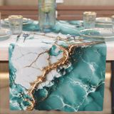 PETTI Artigiani Italiani - Tafelloper, modern, elegant, marmereffect, lichtblauw, 100% Made in Italy