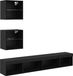 vidaXL Meuble TV avec éclairage LED, 5 pièces, noir aspect chêne