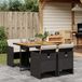 Prolenta Maison Exclusive 5-delige tuinset met kussens, zwart, van polyrotan