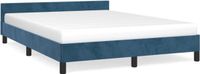 vidaXL Cadre de lit sans matelas 140x200 cm velours bleu foncé