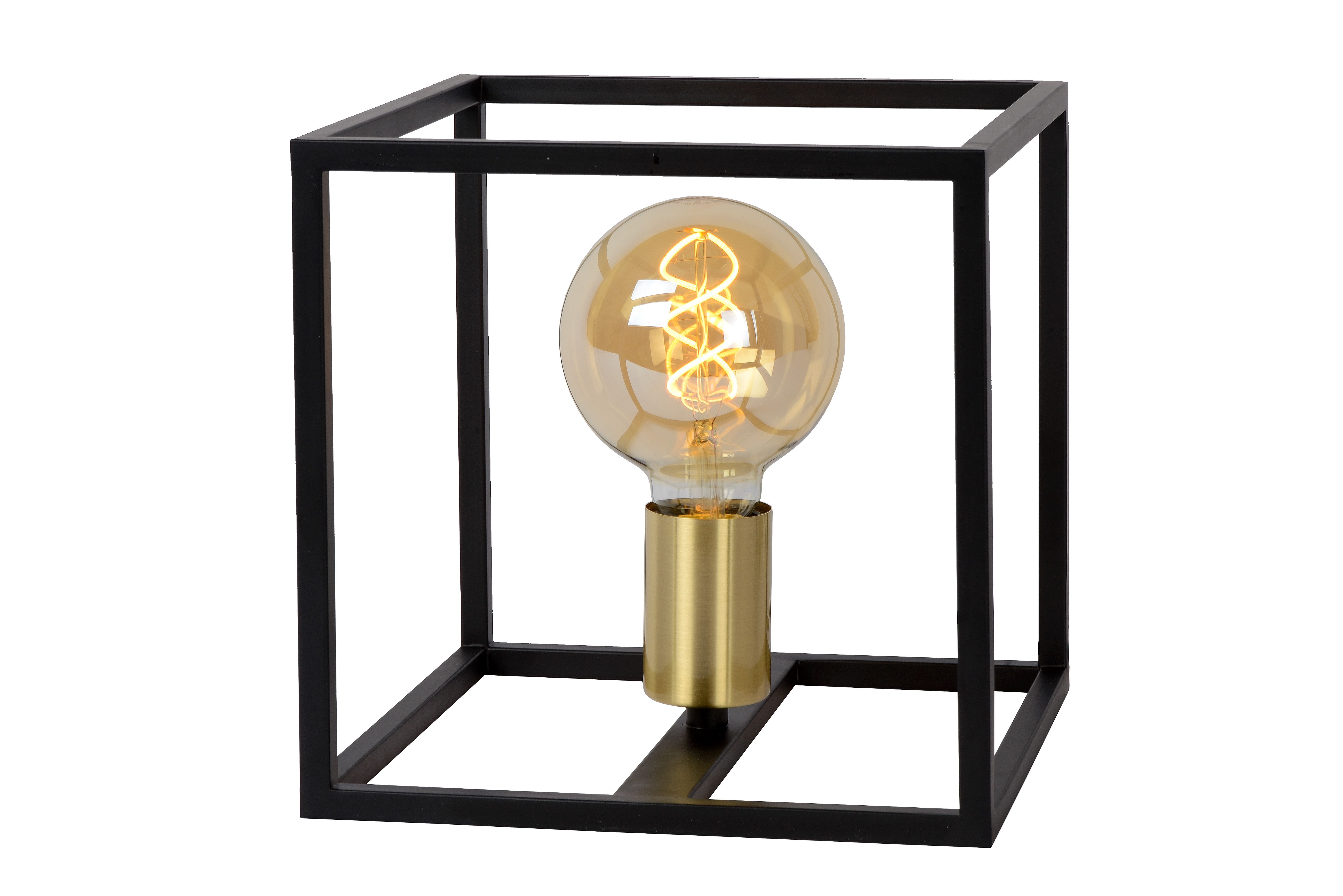 Lucide RUBEN Tafellamp - Zwart - Metaal - 22x22cm - 5411212000194