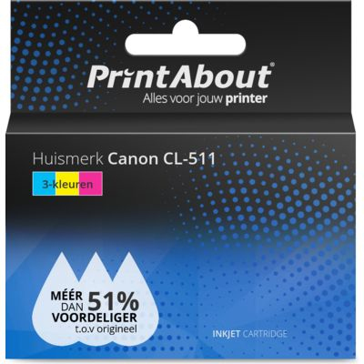 PrintAbout   Huismerk Canon CL-511 Inktcartridge 3-kleuren