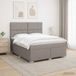vidaXL Boxspringbed met matras met hoofdeinde Taupe 140 x 190 cm Stof