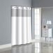 Hookless RBH35MY053 Victoriaans gestreept design polyester met PEVA snap-in voering en flex-on ringen douchegordijn, helder wit