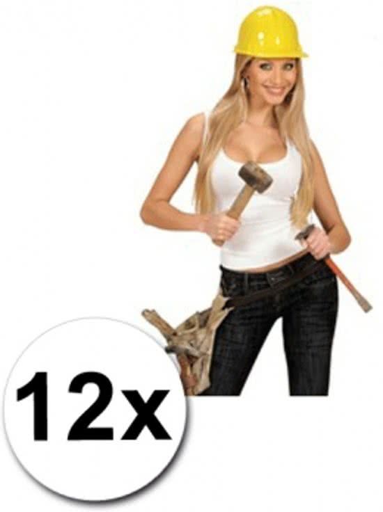 Panda - 12 PVC bouwhelmen geel