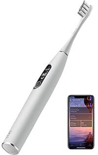 Oclean X Pro Elite Sonic Mute elektrische tandenborstel 42.000 tpm 4 borstelstanden 32 intensiteitsniveaus 35 dagen batterijduur IPX7 waterdicht 45 dB Geluidsarm Grijs