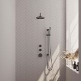 Brauer Gunmetal Carving Thermostatische Regendoucheset Inbouw - Hoofddouche 20 cm