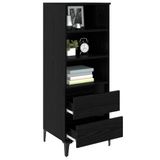 vidaXL Highboard Zwart Eiken 40 x 36 x 110 cm Bewerkt Hout