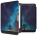 kwmobile hoes compatibel met Kobo Clara HD - Housse pour liseuse en bleu/gris/noir - Galaxie et Arbre