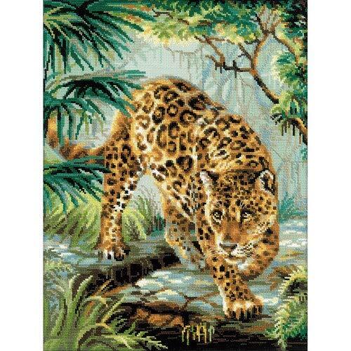 RIOLIS Eigenaar van de Jungle Cross Stitch Kit11.75 x 15.75-inch 14 Count, Acryl, Multi kleuren, 8.17 x 10.45 x 0.62 cm