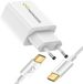 Mayaxess, chargeur secteur 20W + câble USB-C 1m Convient aux Samsung Galaxy S25 / S25 Ultra / S25 Plus / S25 SE / S25 Edge, blanc