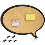 BAKAJI Prikbord van kurk bord vorm cartoon rond met zwart frame decoratie thuis kantoor decor modern muur design vintage 44 x 29 x 1 cm