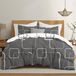 TRANKIELO® Housse de couette 220x240 cm avec 2 taies d'oreiller 80x80 cm - Motif géométrique gris - certifié