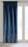 Sfeerleven Velours rideaux avec motif doré - Bleu Foncé - 140x270 cm