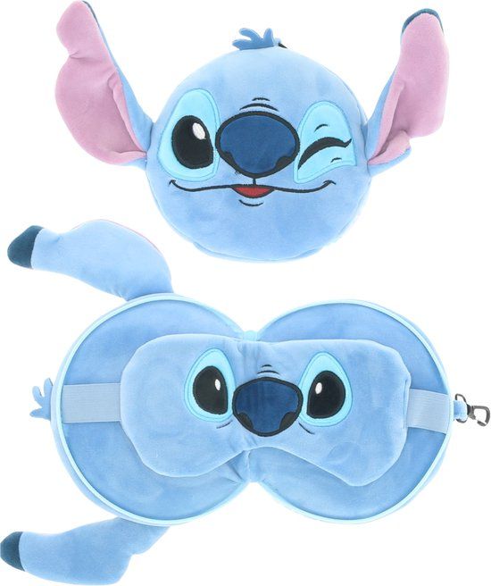 4KidsOnly Mister License Kussen - Stitch Slaapmasker + Reiskussen