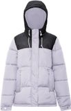 myMo Gewatteerd jack met capuchon, lange mouw, ritszakken, knopen, koordsluiting, rits, polyamide, polyester, dames, maat M, lavendel zwart, colorblock, casual, winter, herfst/winter 2023