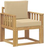 vidaXL Buitensofa Polyester Wit en Beige
