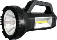 Hofftech Zaklamp met handvat - zwart - kunststof - LED lamp - camping - Vakantie/outdoor artikelen - noodpakket