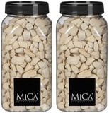 Mica Decorations decoratie steentjes - 2x - creme wit - 1 kilo - 650ml - hobby steentjes