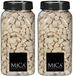 Mica Decorations decoratie steentjes - 2x - creme wit - 1 kilo - 650ml - hobby steentjes