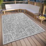 HANSE Home Telu Tapijt voor binnen en buiten, weerbestendig, modern patroon, waterdicht, robuust buitentapijt, plat weefsel, voor tuin, balkon, terras, woonkamer, beige-grijs, 76 x 150 cm
