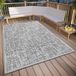 HANSE Home Telu Tapijt voor binnen en buiten, weerbestendig, modern patroon, waterdicht, robuust buitentapijt, plat weefsel, voor tuin, balkon, terras, woonkamer, beige-grijs, 76 x 150 cm