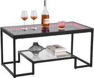 VEVOR Salontafel/Bijzettafel van gehard glas met verlichting