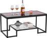 VEVOR Salontafel/Bijzettafel van gehard glas met verlichting