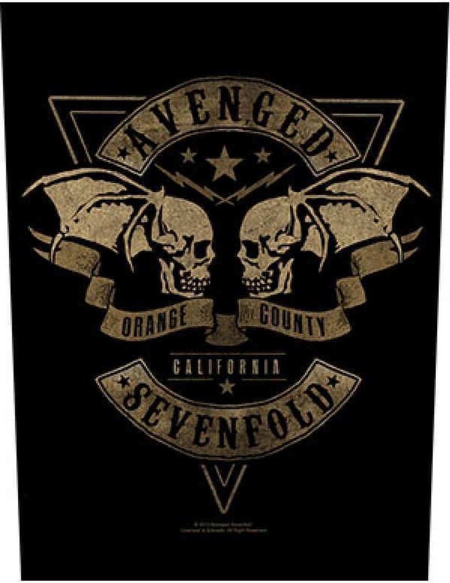 Rocks-Off Avenged Sevenfold Grote rugpatch Orange County Zwart