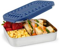 LunchBots Large Trio 3-vaks RVS Bento Box Blauw