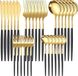 Set de couverts pour 6 personnes, 30 pièces, Acier inoxydable, Or