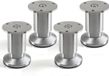 SOTECH 4 stuks meubelpoot Alpha, aluminium geborsteld, belastbaar tot 250 kg, hoogte: 80 mm, verstelbaar