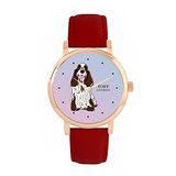 Toff London Bruin Wit Cocker Spaniel Hondenhorloge - 5059656644583