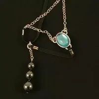 Sylvie Monthulé Penis Sieraad Sacred Stone Zilver Blauw
