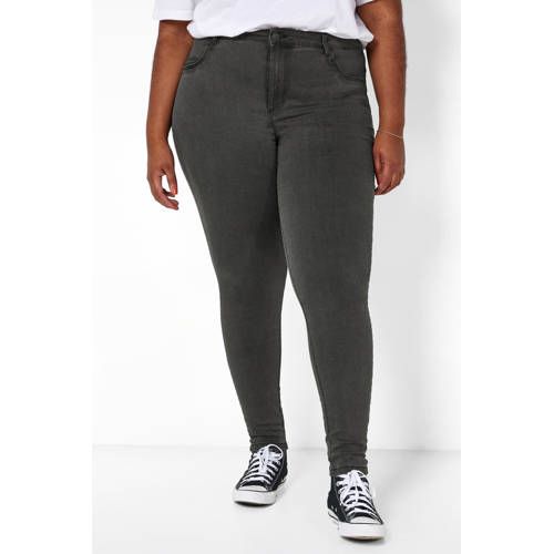 NOISY MAY Curve NMCALLIE High Waist Skinny Fit Jeans - Anthracite