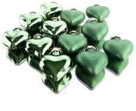 Decoris Kaemingk Kersthangers Hartjes Dennengroen 4 cm Glas 12-set