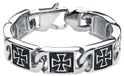 etNox hard and heavy Iron Cross Armband zilverkleurig Roestvrij staal