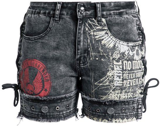 Rock Rebel by EMP Grijze korte films met print - Dames - 32
